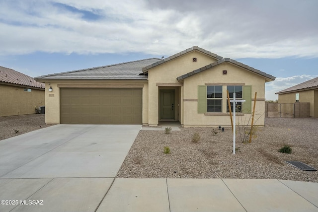 view of front of property featuring a garage