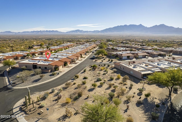 aerial view with a mountain view