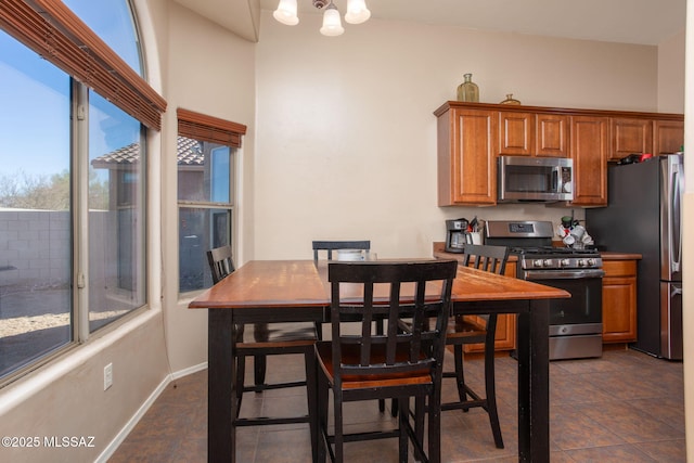 view of tiled dining area