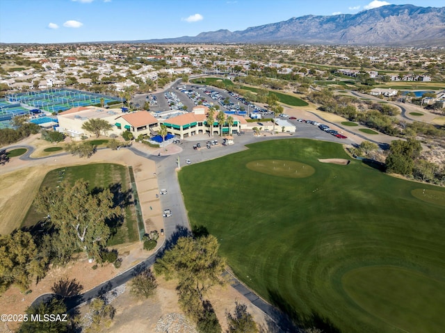 bird's eye view featuring a mountain view