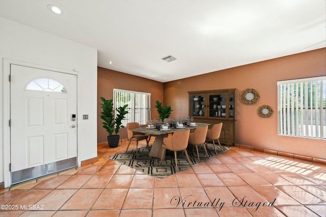 view of tiled dining room