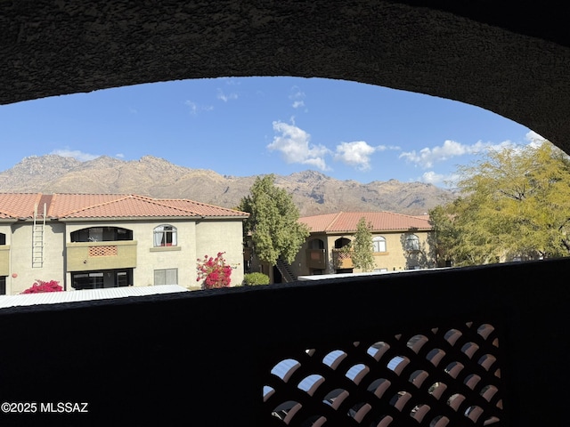 balcony with a mountain view