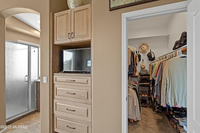 view of walk in closet