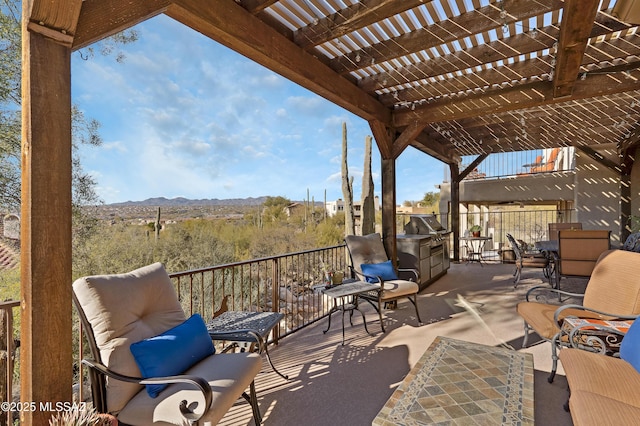 view of patio / terrace with a pergola