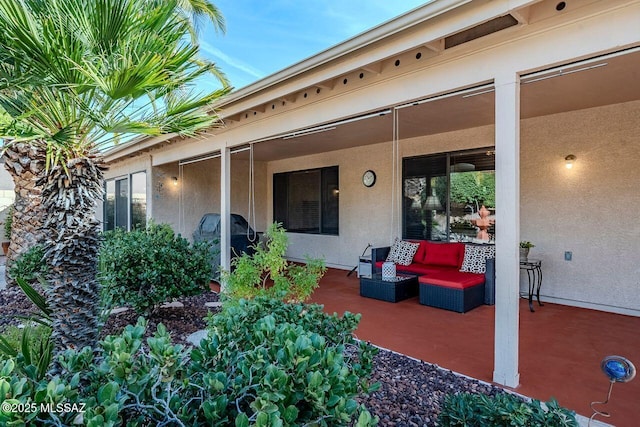 view of patio with an outdoor living space