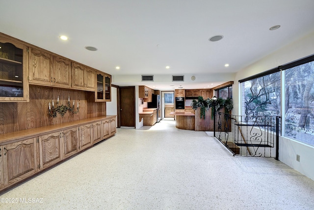 kitchen with stainless steel fridge