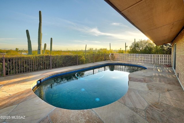 view of pool featuring a patio