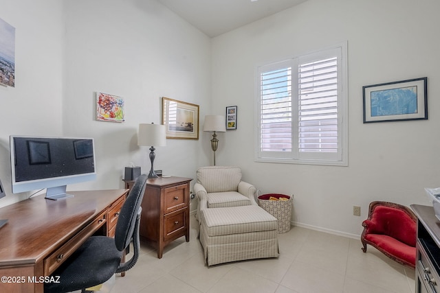 view of tiled office space