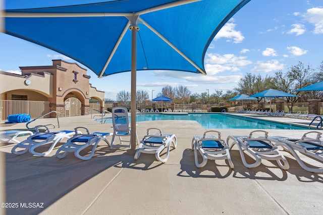 view of pool with a patio area