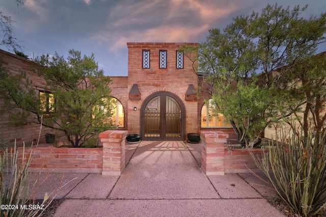 exterior space with french doors