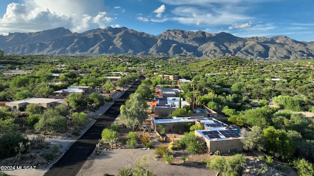 drone / aerial view with a mountain view