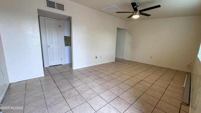 unfurnished room with ceiling fan