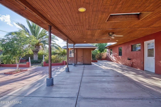 view of patio / terrace featuring ceiling fan