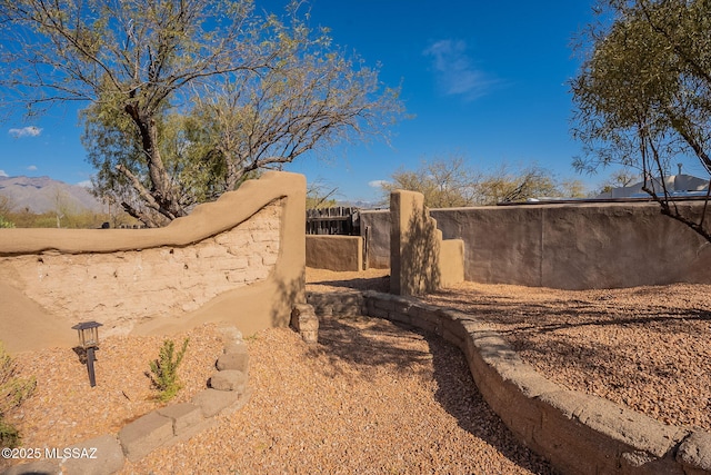 exterior space with a mountain view