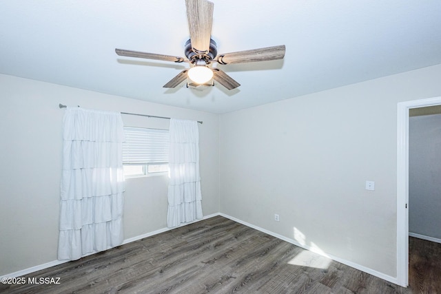 empty room with dark wood-type flooring