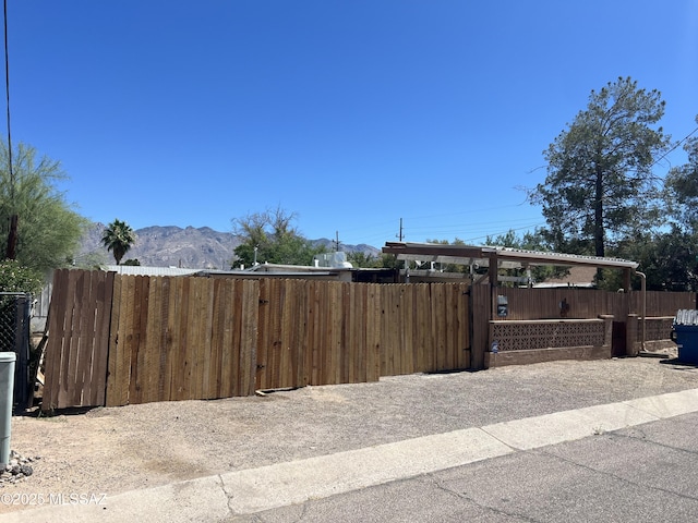 exterior space featuring a mountain view