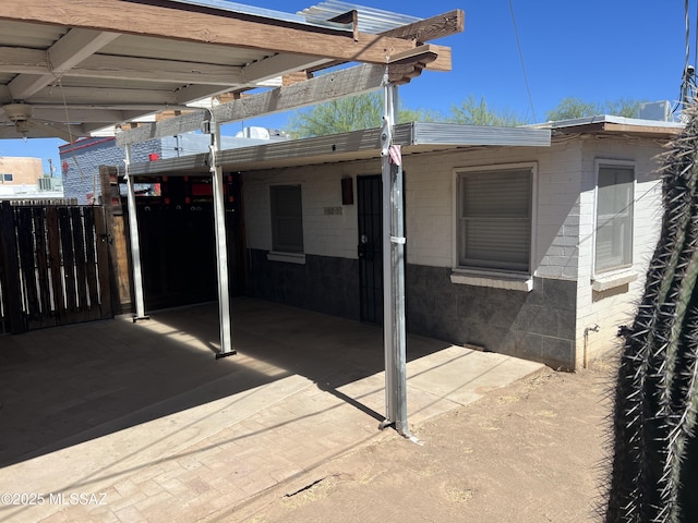 view of patio with a carport