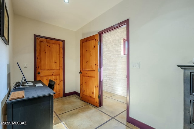 interior space featuring light tile patterned floors