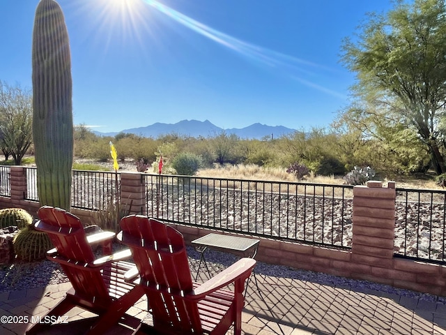 exterior space with a mountain view