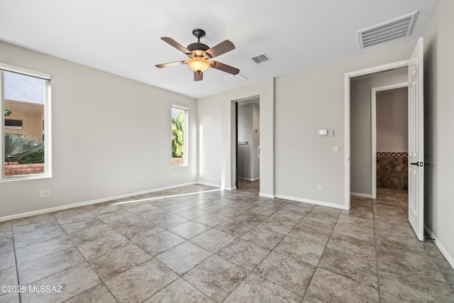 unfurnished bedroom with ceiling fan