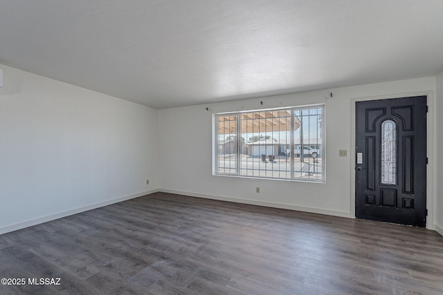 foyer entrance with dark wood-type flooring