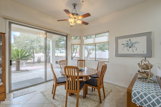 view of tiled dining room