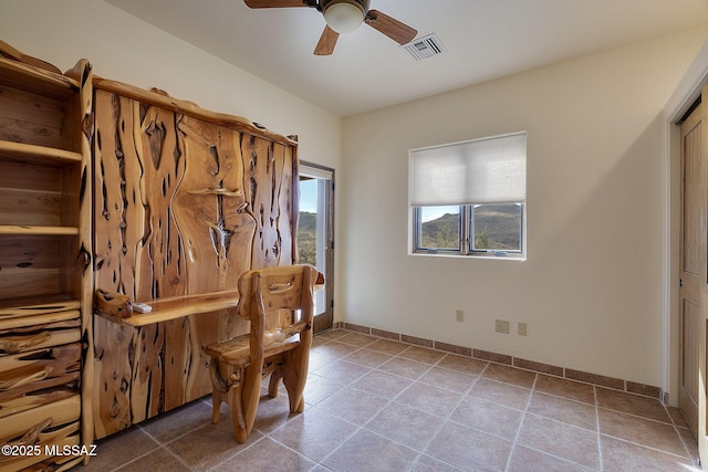 home office featuring ceiling fan