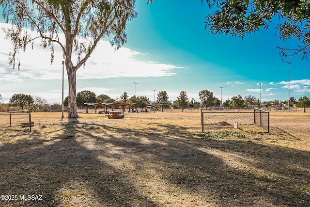 view of yard with a rural view