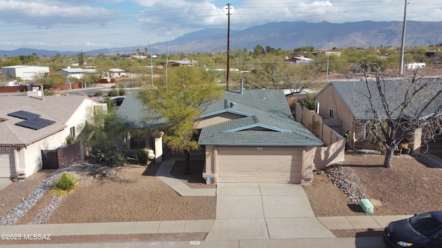 bird's eye view with a mountain view