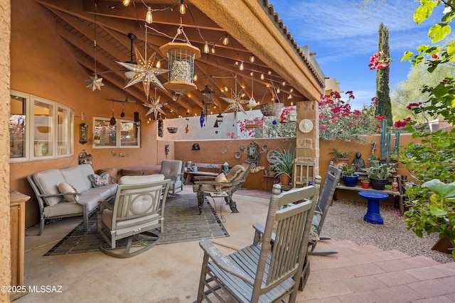 view of patio featuring outdoor lounge area