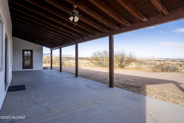 view of patio / terrace featuring ceiling fan