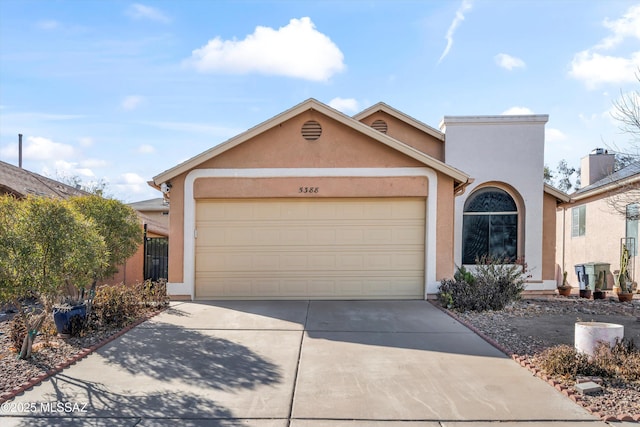 view of front of house with a garage