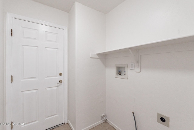 clothes washing area featuring washer hookup and electric dryer hookup