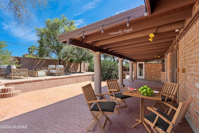 view of patio / terrace featuring an outdoor living space