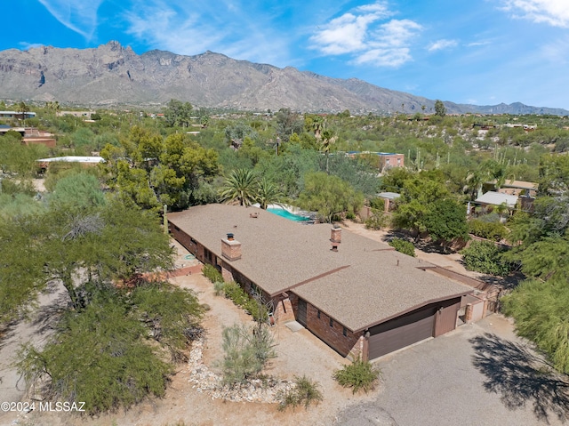 aerial view featuring a mountain view