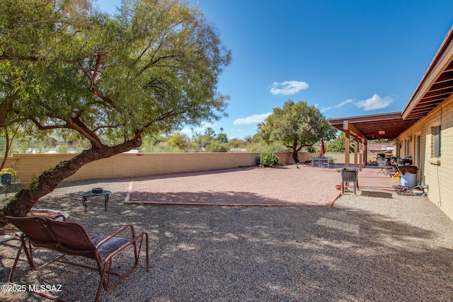 view of yard featuring a patio area