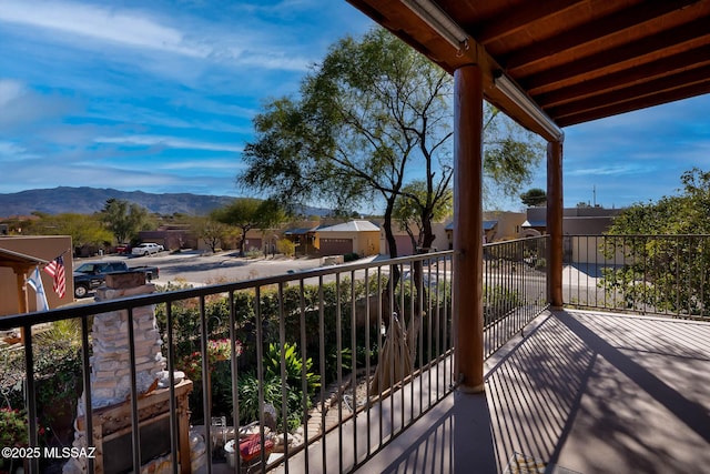 balcony with a mountain view