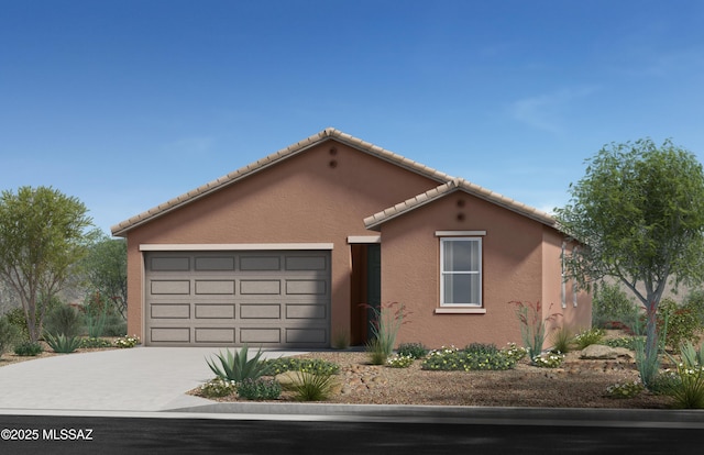 view of front of property featuring a garage