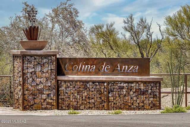 view of community sign