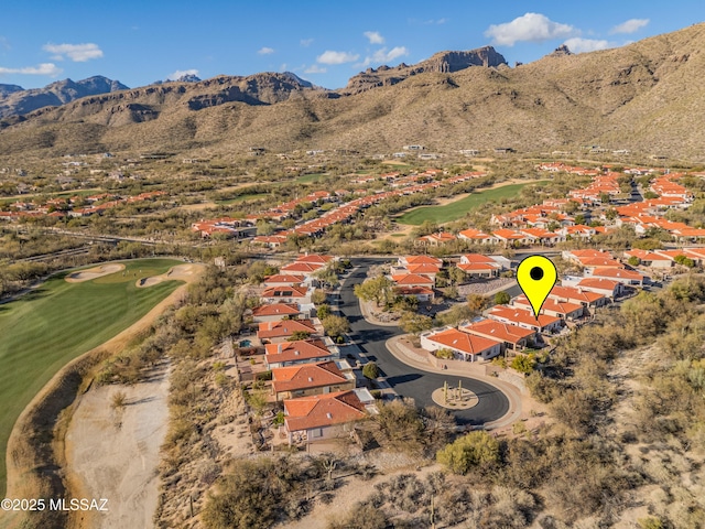 bird's eye view featuring a mountain view