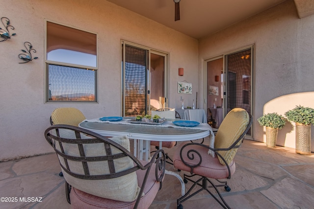 view of patio / terrace with ceiling fan