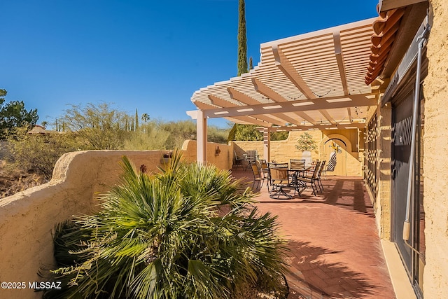 view of patio with a pergola