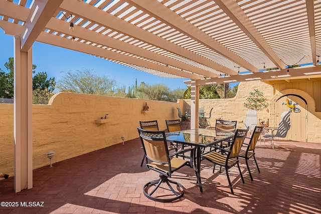 view of patio / terrace with a pergola