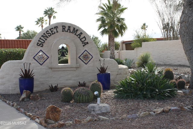 view of community sign