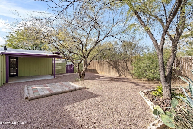 view of yard with a patio area