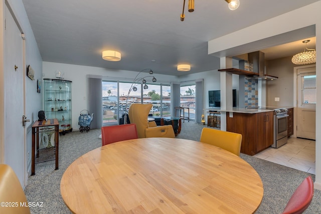 view of tiled dining space