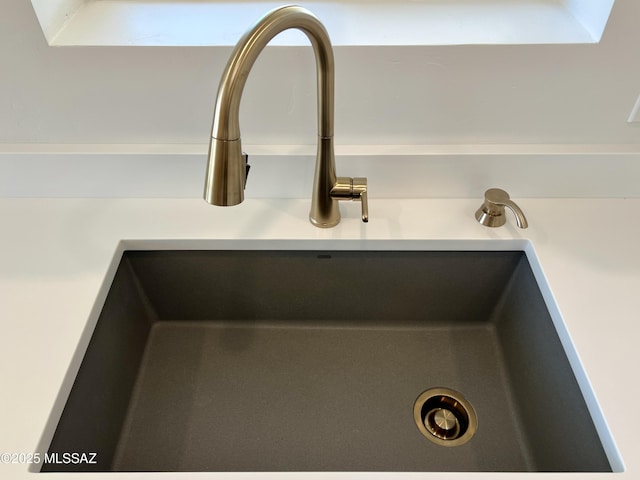 room details with light countertops and a sink