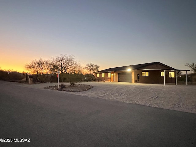 view of front of property with an attached garage