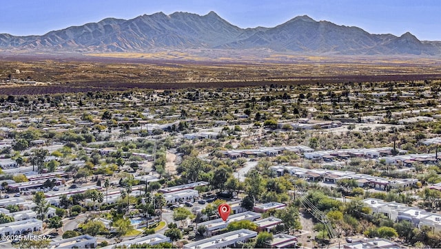 aerial view featuring a mountain view