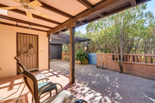 view of patio / terrace with ceiling fan